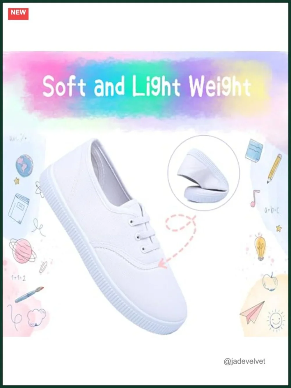Kids Lightweight Slip-On Canvas Sneakers with Hook-and-Loop Straps
